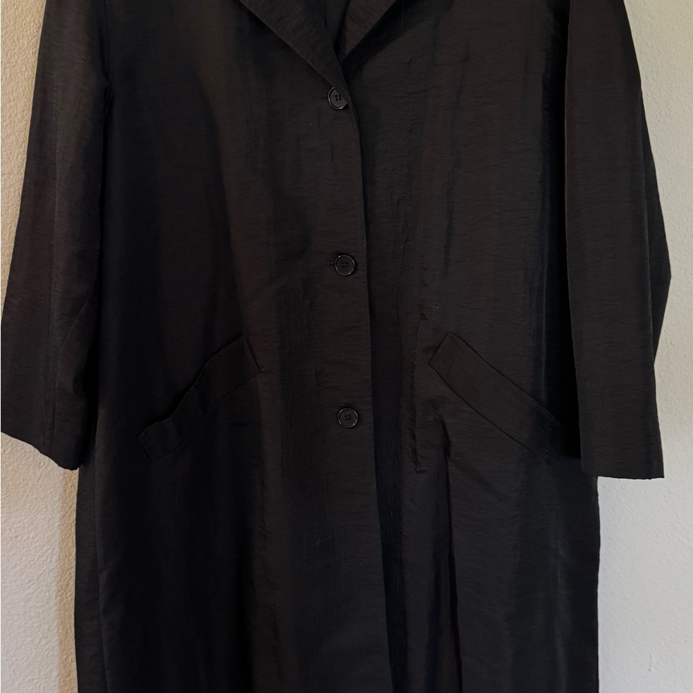 Tamotsu Black Button-Up Very Long Coat